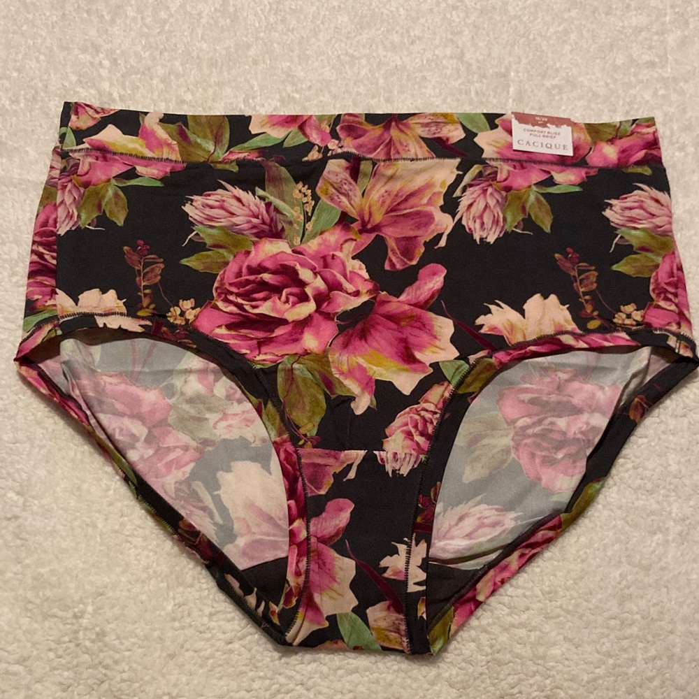 NWT Cacique Lane Bryant Heirloom Floral Comfort Bliss Full Briefs Size 18/20